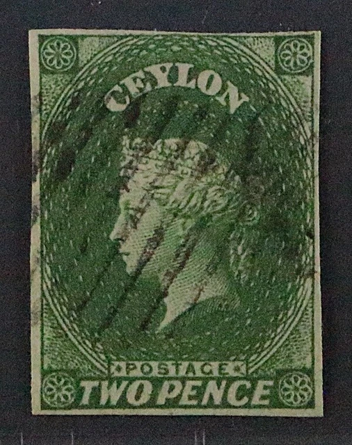 1912, CEYLON 3 y a, 2 P. dunkelgrün, Wasserz. Stern, sauber gestempelt, 85,-€