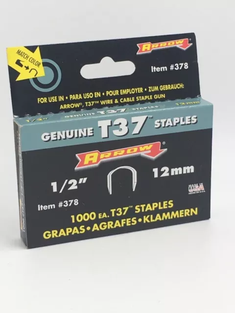 Arrow T37 Staples Box 1000 12mm - 1/2in ITEM378