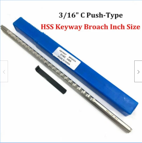 5/16" C Push Type Keyway Broach Cutter 5/16 Inch HSS Involute Spline CNC Cutting