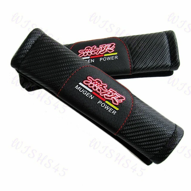 CARBON FIBER LOOK Seat Belt Cover Rare JDM MUGEN POWER for HONDA