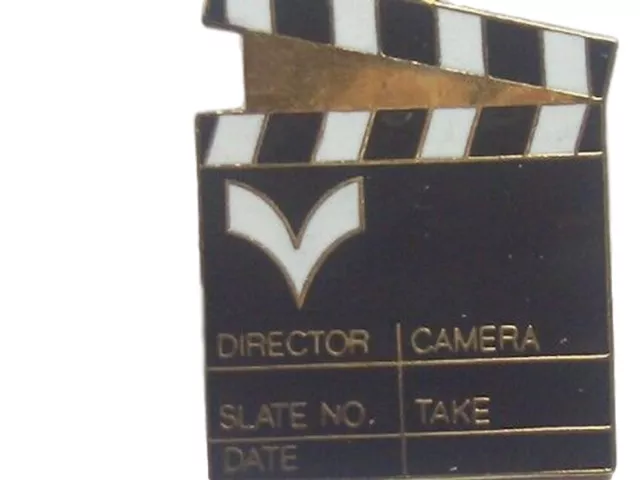 Clapperboard Large Quality Enamel Lapel Pin Badge