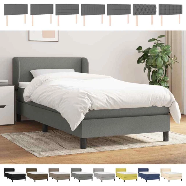 Cama box spring con colchón tela gris claro 100x200 cm vidaXL