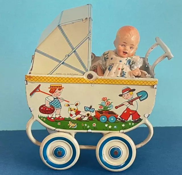 ANCIEN JOUET PETIT Landau Poupee Tole Lithographiee Germany 40 Ges.gesch EUR 280 00 PicClick FR