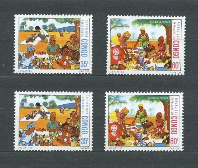 AFRIQUE CONGO - 1977 YT 446 à 447 2x - TIMBRES NEUFS** MNH LUXE