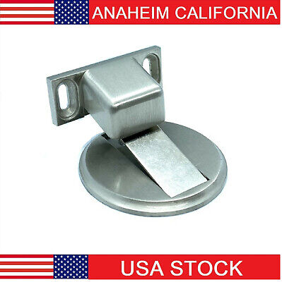 Stainless Steel Magnetic Door Stop with Catch Metal Holder Stopper Matte Brushed