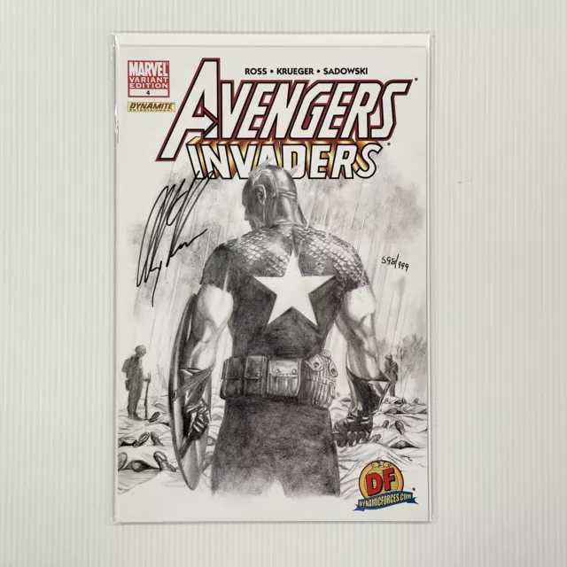 Avengers/Invaders #4 Alex Ross signierte dynamische Kräfte Variante 598/999