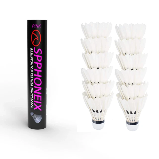 Badminton Goose Feather Shuttlecocks SPPHONEIX Pink (King Durability) Badminton Goose Feather Shuttlecocks SPPHONEIX Pink (King Durability)