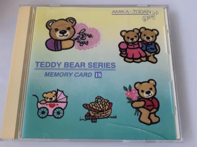 1994 tarjeta de memoria bordada Janome 18 oso de peluche serie 9 diseños tiene plantillas
