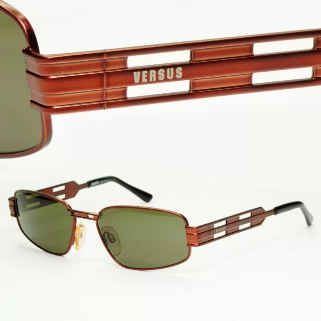 Versus Gianni Versace 1997 Sunglasses Vintage Brown Copper Green MOD R07 COL 87M