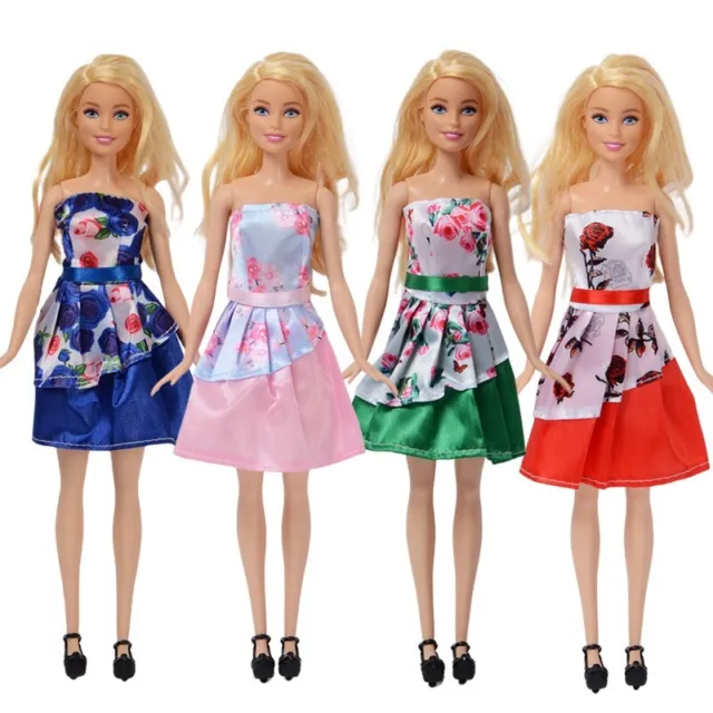 Barbie Doll Sized Accessory/Cloth@@4 pcs Dresses@@Fashion good.Popular XMAS Gift