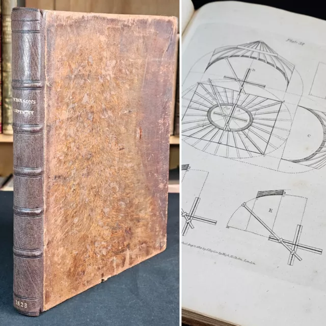 1823 CARPENTER'S NEW GUIDE [4to] 83/84 COPPER ENG PLATES Geometry ROOFS Domes