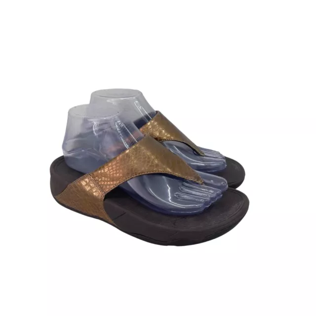FitFlop Snake Skin Flip Flop Thong Sandals Shoes 560-012 Womens size 7