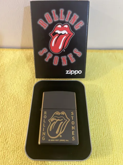 Rolling Stones zippo lighter boxed and unused condition. Super rare.