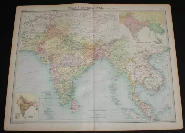 Map of India & Farther India from the 1920 Times Survey Atlas (Plate 55)