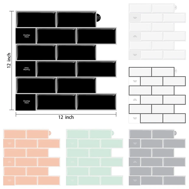 Backsplash - Set di 24 adesivi per piastrelle da bagno e cucina, in vinile, facili da applicare, basta staccare e attaccare la decorazione per la casa