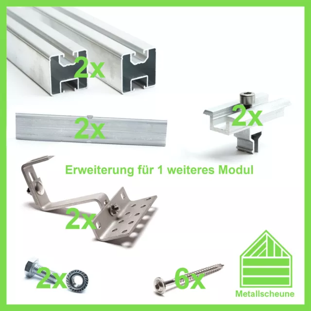 Solarpanel Halterung Set 2 Module Montage PV Photovoltaik Befestigung Ziegel 2