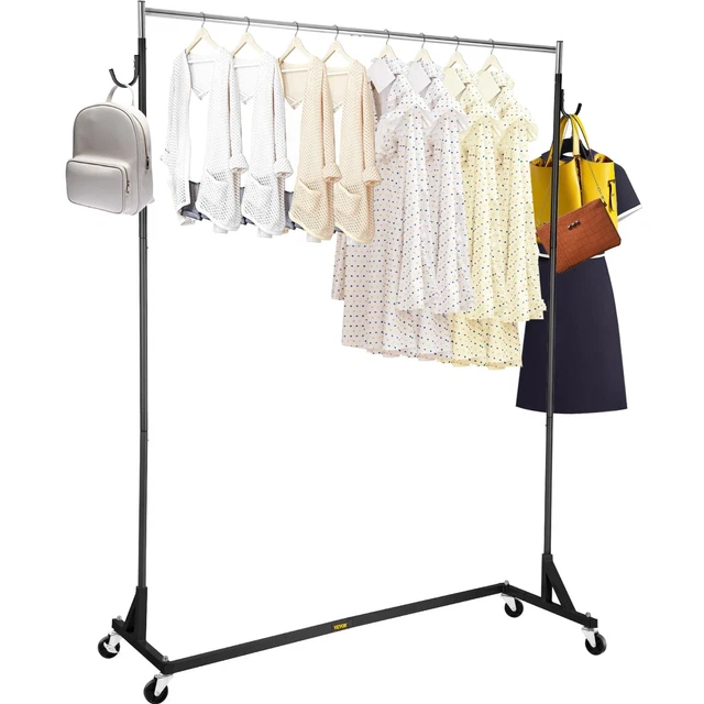 VEVOR SINGLE RAIL Ztruck Clothing Rack Heavyduty 65'' W X 24''d X