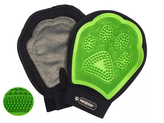 2-in-1 Pet Grooming Massage Glove Brush Comb Shedding Mitt Dog Cat Hair Remover 2