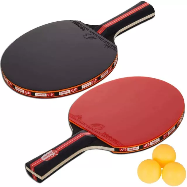 Profi Tischtennis Set 2X Tischtennisschläger Set mit 3X Bällen & 1X Tragetasche