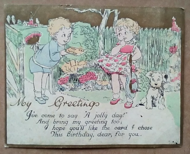 Old Birthday Greetings Ephemera From Child To Aunt 1930s? Collectable?