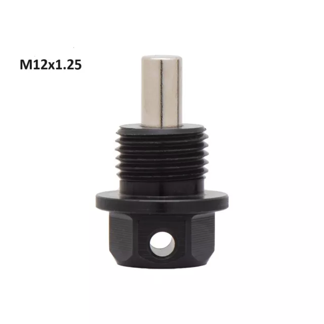 M12 x 1.25 BLACK MAGNETIC SUMP OIL DRAIN PLUG & WASHER FOR PEUGEOT CITROEN FORD