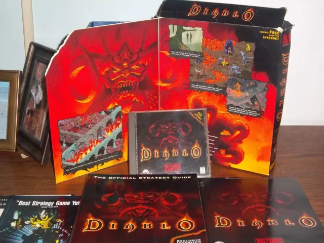 Diablo PC Game + Guide, Blizzard Entertainment, 1998, Big Box, Complete, Exc.