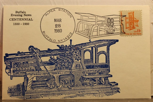 New York NY Buffalo Evening News Centennial Postcard Old Vintage Card View Post