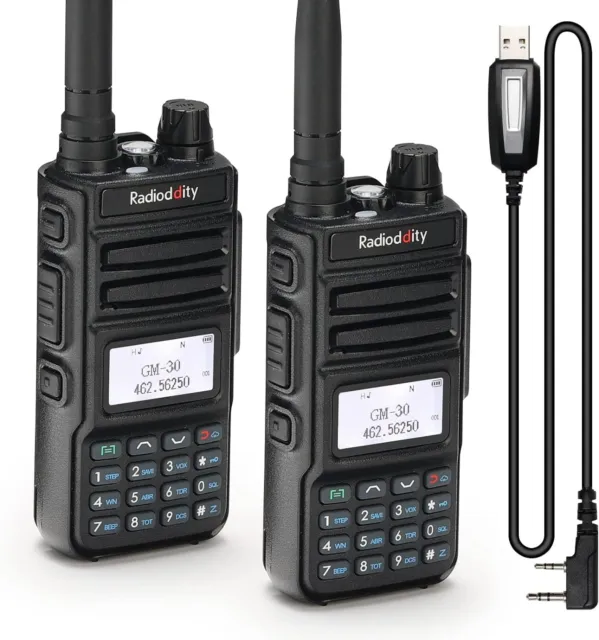 [ Used ] Radioddity GM-30 GMRS Handheld Radio, 5W Long Range, 2 Pack