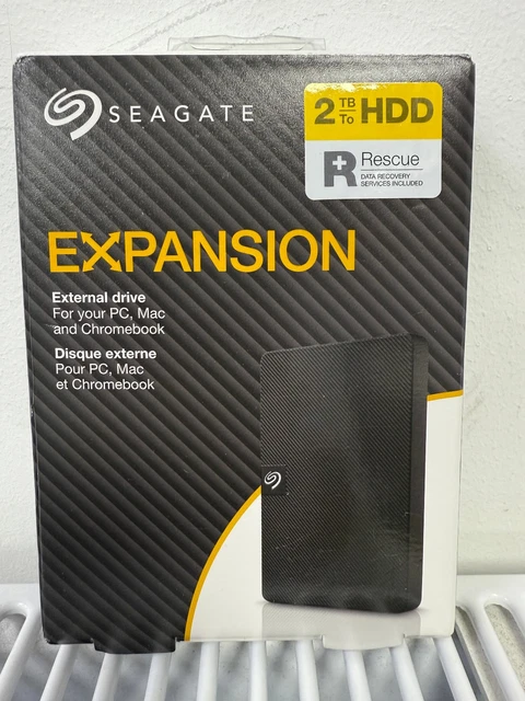 SEAGATE EXPANSION 2TB Mobile External Hard Drive in Black - USB3.0 PC ...
