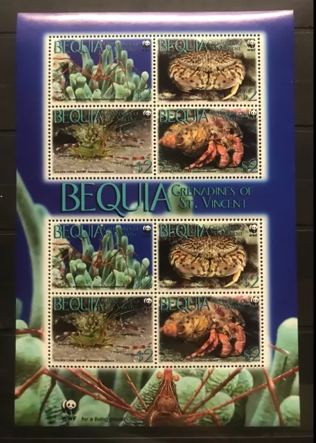 Bequia  - WWF / Crabs / Fauna / Nature - stamps - Timbres  MNH** Z11