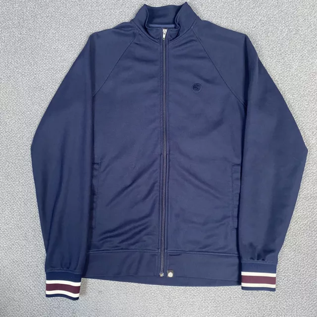Giacca top da pista BELLA VERDE da uomo blu medio blu navy cerniera logo mod