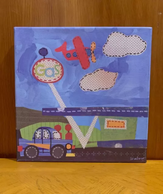 Oopsy Daisy Too Fine Art For Kids Transportation Country Canvas Over Wood 10x10