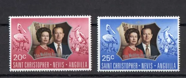 [8326] St. Christopher-Nevis-Anguilla 1972 Royal Silver Wedding MNH set.