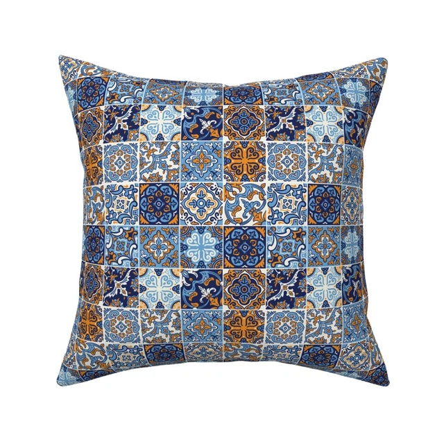 Spanish Tile Moroccan Mexican Throw Pillow Cover w Optional Insert Spoonflower