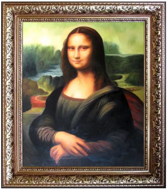 Framed Hand Painted Oil Painting, Leonardo da Vinci's Mona Lisa Repro, 20x24in