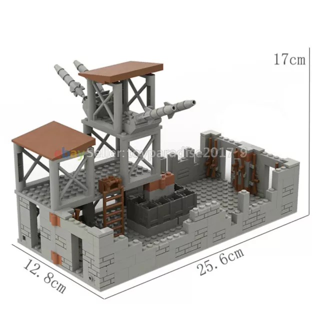 MOC Custom Building Blocks Military Base Tower Baseplate PDF Paper Instructions