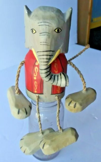 Jumbo The Elephant Paper Mache String Toy. Circus Souvenir