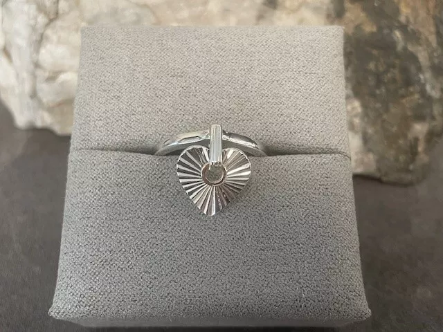 Clogau Silver & 9ct Rose Gold Cariad Horizon Heart Ring Size P £76 off Rare