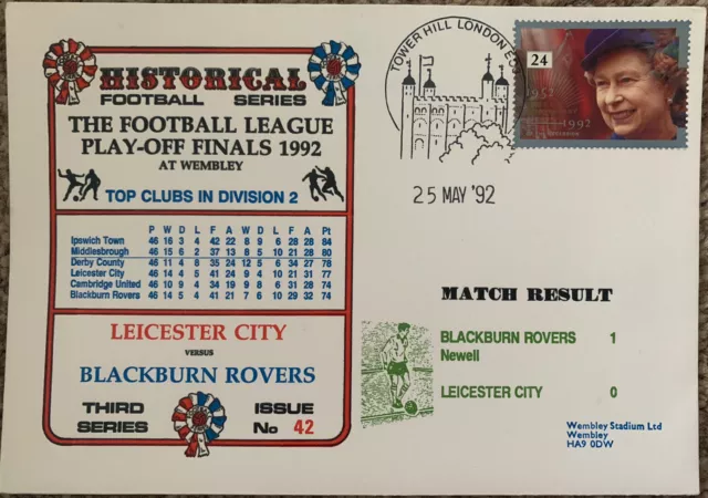 Blackburn Rovers V Leicester City Play Off Finals 1992 First Day Cover