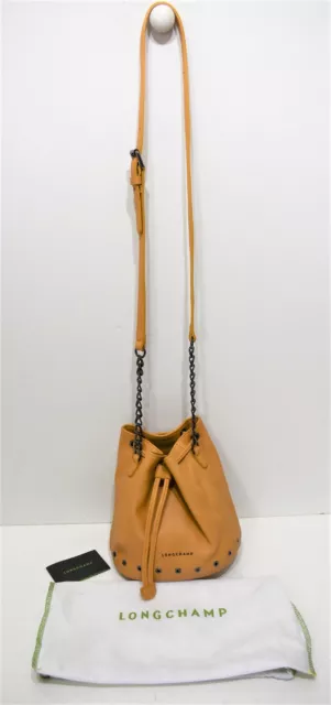 Longchamp, Joli sac porté épaule ou bandoulière en cuir beige, ligne Paris Rock