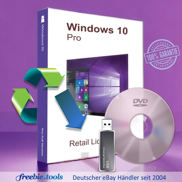 WINDOWS 10 PROFESSIONAL Product Key mit DVD/USBStick zur Installation EUR 28,50 PicClick DE
