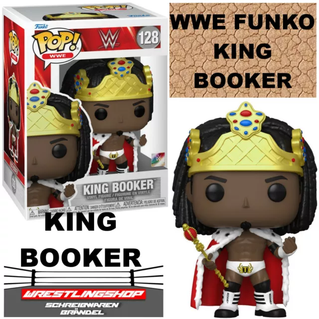 Funko Pop Wwe King Booker Wrestling Figur Serie 128 Elite Basic Wcw Booker T Neu