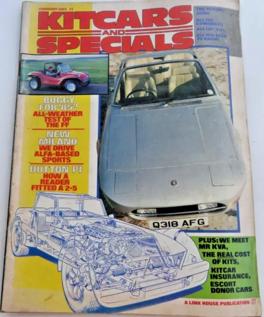 Kitcars and Specials Magazine Feb 1985 Marcos Dutton Eagle KVA. Kit Cars. Gift