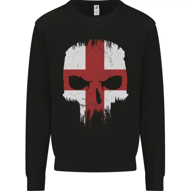 English Skull England Flag Gym Biker Kids Sweatshirt Jumper