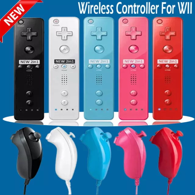 Motion Plus Wii Remote Controller &Nunchuck Set For Nintendo Wii Wii U Console