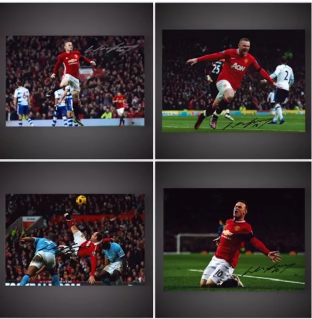 WAYNE ROONEY 4 SIGNED 12x8 Photographs Private Signing 4 COA’s Trade Deal £79.99