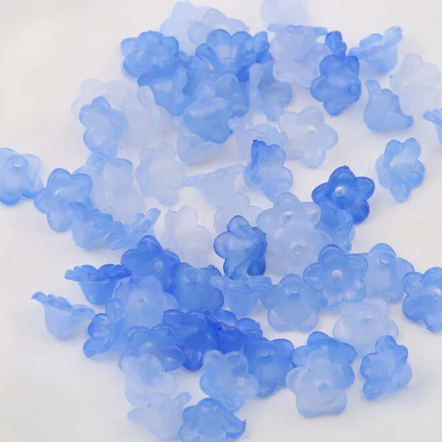 100pcs 12mm Flower Shape Lampwork Crystal Glass Loose Beads for Jewelry Making