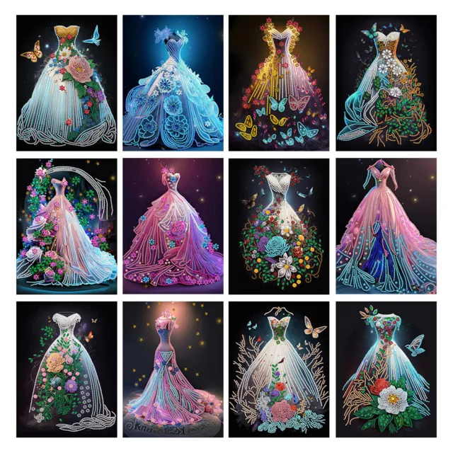 5D DIY Partial Special Shaped Drill Diamond Painting Wedding Dress Cross Stitch
