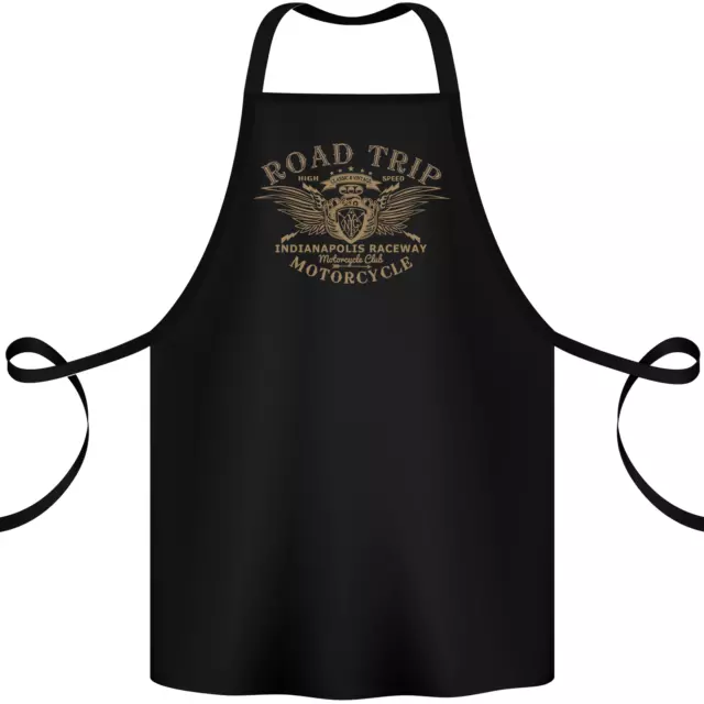 Road Trip Motorcycle Biker Motorbike Cotton Apron 100% Organic