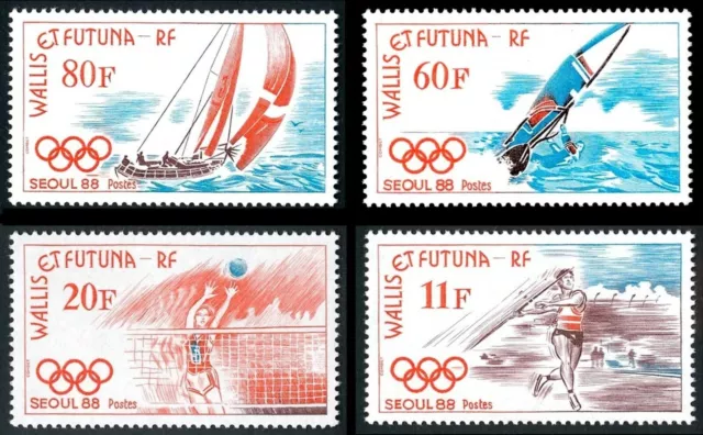 1988 WALLIS ET FUTUNA N°378/381** J.O. SEOUL Javelot, Volley.. Olympic games MN